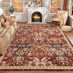 AMTOVO 6x9 Washable Area Rugs for Living Room, Non-Slip Large Soft Boho Floral - Image 2