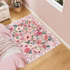 DUKINO 3x4 Area Rug, Lightweight Non Slip Washable Floral Rug, Indoor Low Pile by DUKINO