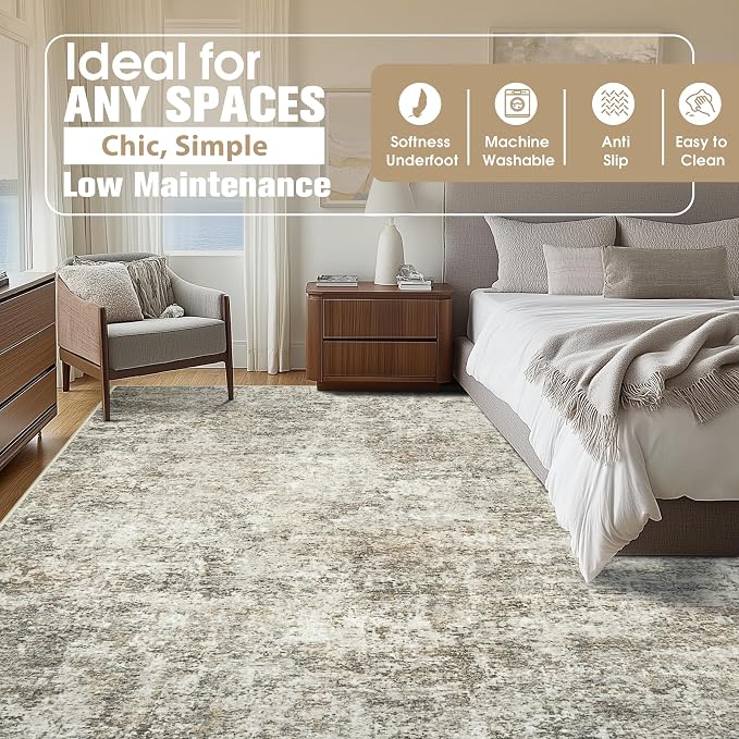 10x14 Area Rugs for Living Room Rug Washable: Abstract Large Rug Indoor Modern - Image 2
