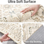 befbee 8x10 Area Rug for Living Rooms, Stain Resistant Neutral Washable Rugs - Image 3
