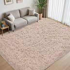 8x10 Area Rug for Living Room:Ultra Soft Fluffy Shag Beige Rugs, Large Fuzzy - Image 3
