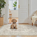 Madane Washable Area Rug 2x4, Small Entryway Rug Non-Slip Vintage Door Mat - Image 4
