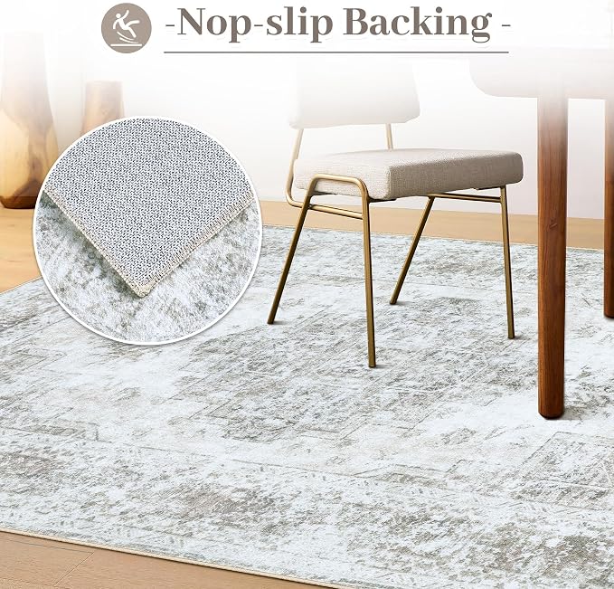 XLUEZ Area Rug 5x7 Living Room Rug, Machine Washable Vintage Distressed - Image 6