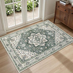 2x3 Area Rugs Living Room Rug: Washable Vintage Boho Medallion Rug No Slip by EXPEDIX