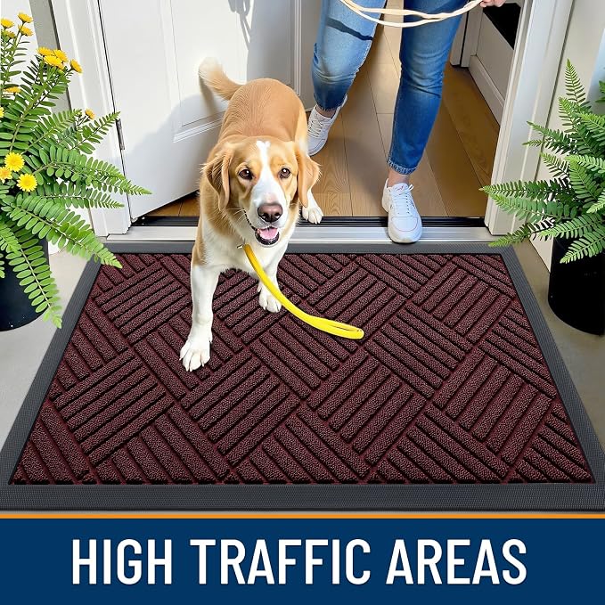 OLANLY Front Door Mat Outside Entrance 47x32, Heavy Duty Sturdy Natural Rubber - Image 5