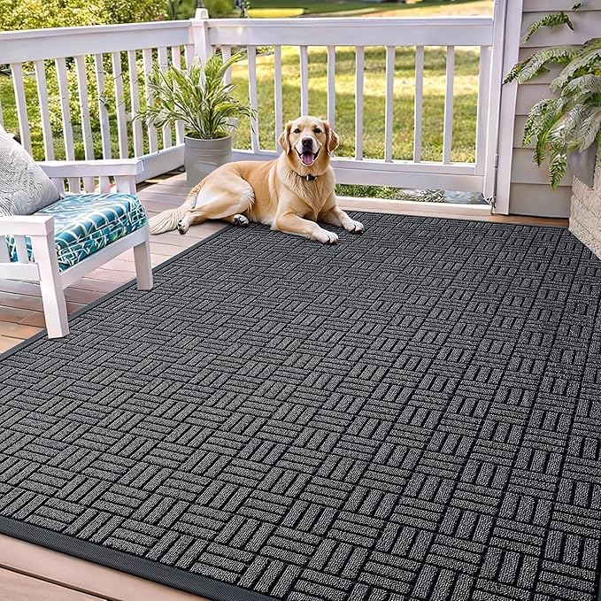 OLANLY Front Door Mat Outside Entrance 71x47, Heavy Duty Sturdy Natural Rubber by OLANLY