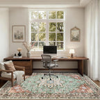 6x9 Area Rugs Living Room Rug: Washable Vintage Distressed Floral Rug No Slip - Image 6