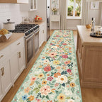 DUKINO 3x12 Washable Runner Rug, Non Slip Soft Floral Hallway Runner Rug - Image 3