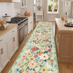 DUKINO 2.6x14 Kitchen Runner Rug, Lightweight Floral Washable Rug - Image 6