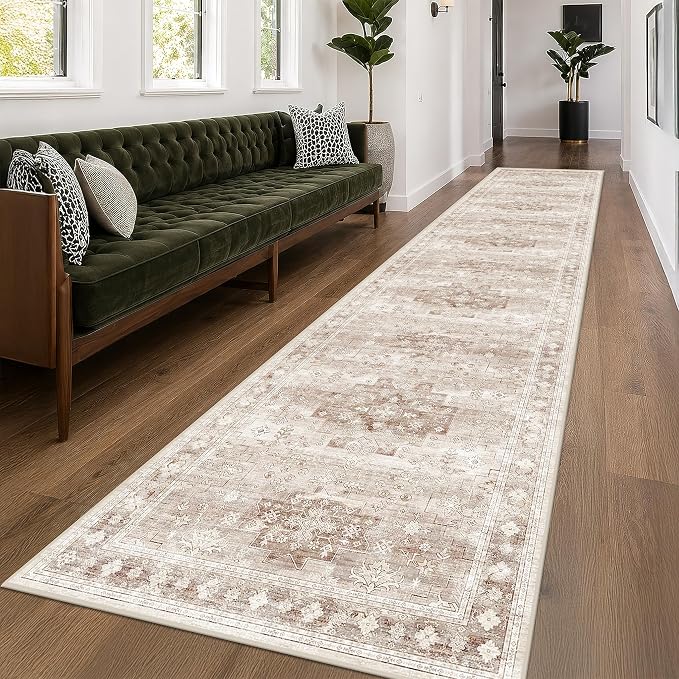 Hazo Haus Beige Boho 3x16 Extra Long Runner Rug by HazoHaus