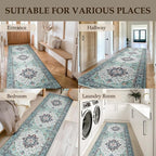RELEANY Area Rugs Runner 2'x10' Washable Non-Slip, Floral Vintage Distress - Image 3