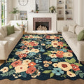 DUKINO 6x9 Area Rug, Floral Washable Rugs by DUKINO