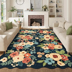 DUKINO 6x9 Area Rug, Floral Washable Rugs by DUKINO