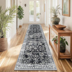Yamaziot Washable Runner Rug 2x8 – Non Slip Boho Floral Hallway Runner Rug by Yamaziot