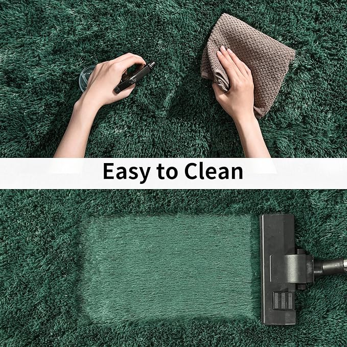 Soft Runner Rugs for Bedroom Hallways, 2 Packs 2x6 Green Fluffy Shag Throw Area - Image 7