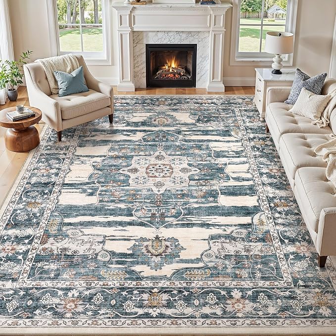Washable 6x9 Area Rug for Living Room by JessibouAreaRug