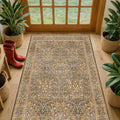 Vintage Brown 3x6 Area Rugs for Large Entryway, Bedroom Beside Rug, Laundry Room by HazoHaus