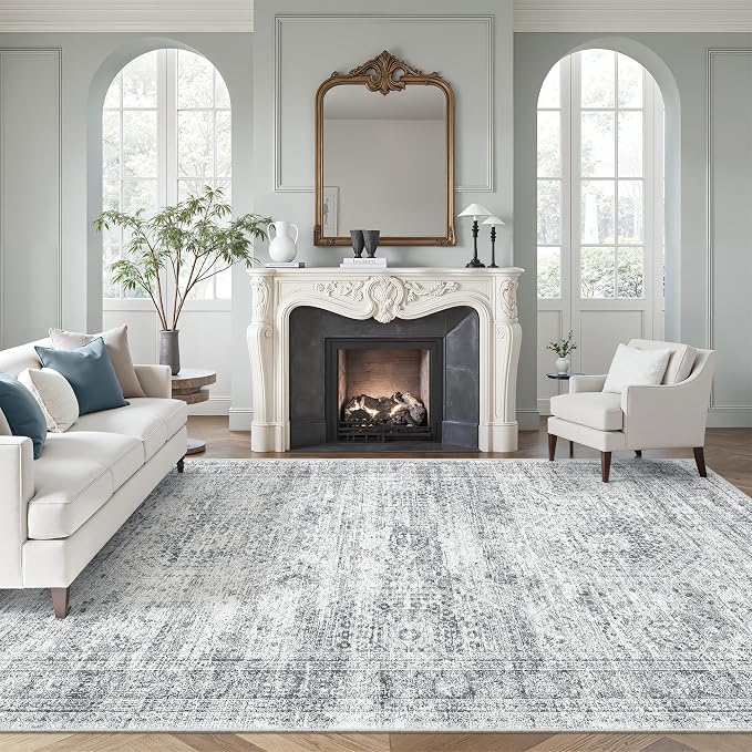 Soalmost 7x10 Area Rug for Living Room Washable Abstract Vintage Soft Thin by Soalmost