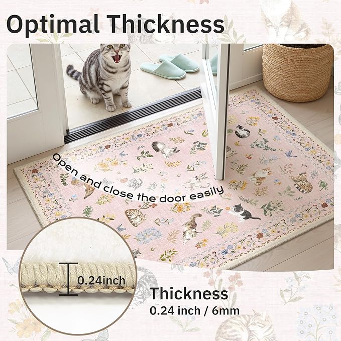 Soalmost Cat 5x7 Pink Area Rugs - Image 9