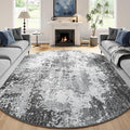 Round Rugs 8ft Washable Grey Circle Area Rug by Acapet