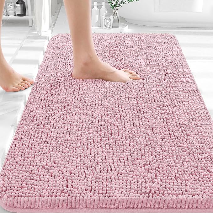 OLANLY Bathroom Rugs 35x24, Extra Soft Absorbent Chenille Bath Rugs, Rubber by OLANLY