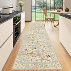 DUKINO Washable 2.6x10 Runner Rug, Non Slip Animal Print Runner Rug by DUKINO