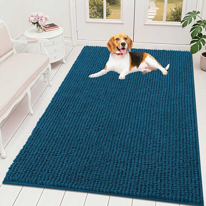 OLANLY Dog Door Mat for Muddy Paws 59x35, Ultra Absorbent Chenille Mud Doormat by OLANLY