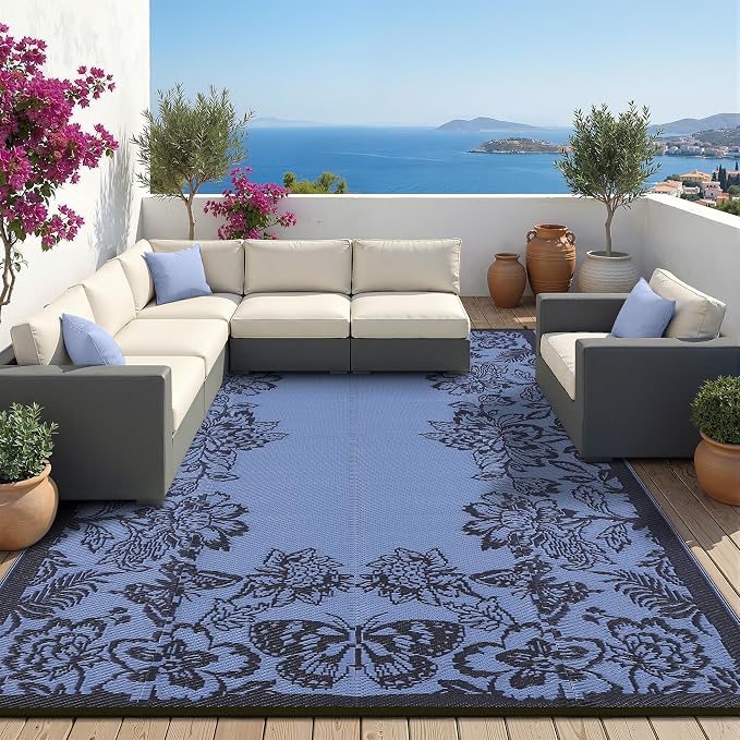 Garvee Outdoor Rugs 8’x10’ Waterproof Reversible Mats, Large Area Plastic Straw - Image 9