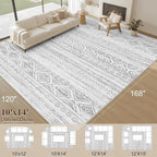 cotiled 10x14 Area Rugs Living Room Rug: Washable Boho Rugs - Image 2