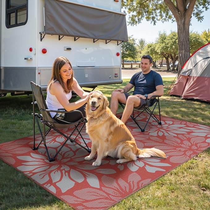 GENIMO Outdoor Rug Waterproof for Patio Decor, Large Area Rugs Mats for RV - Image 2