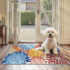 Arenarug 2x3 Colorful Washable Small Rug Tropical Botanical Modern Floral by ArenaRug