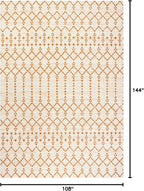 JONATHAN Y Moroccan Geometric Indoor Outdoor Area Rug 9X12 Cream/Orange - Image 2