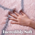 ONASAR 5x7 Area Rugs for Living Room Bedroom, Fluffy Pink and Grey Throw Rug - Image 2