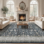Ashen Farmhouse Washable 8x10 Area Rugs - Image 3