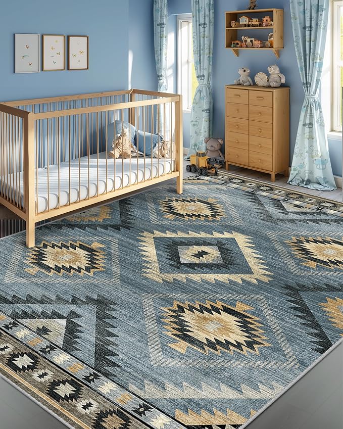BESTSWEETIE Area Rug 5x7 Rug Machine Washable Rug Non-Slip Low Pile Print - Image 2