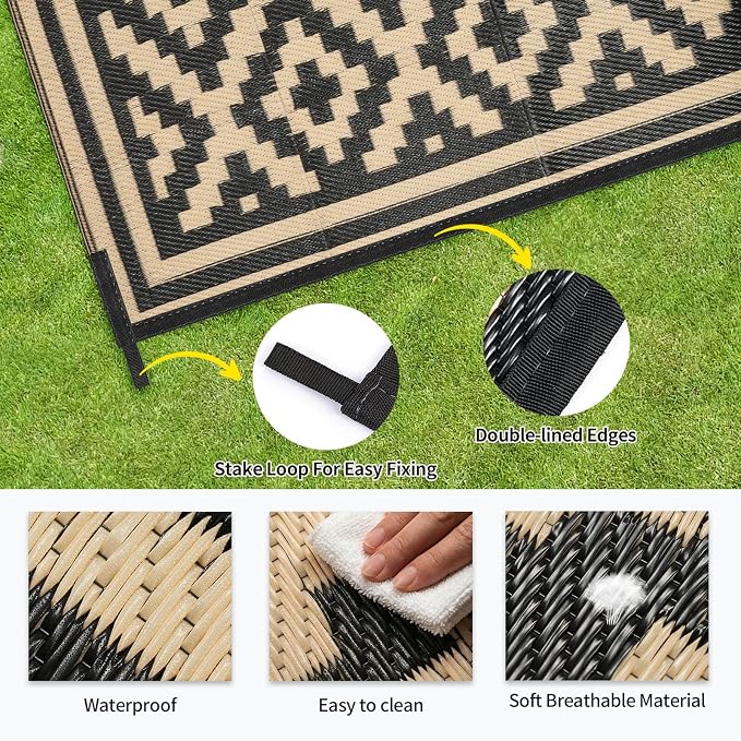 Outdoor Patio Plastic Straw Rug - Image 6