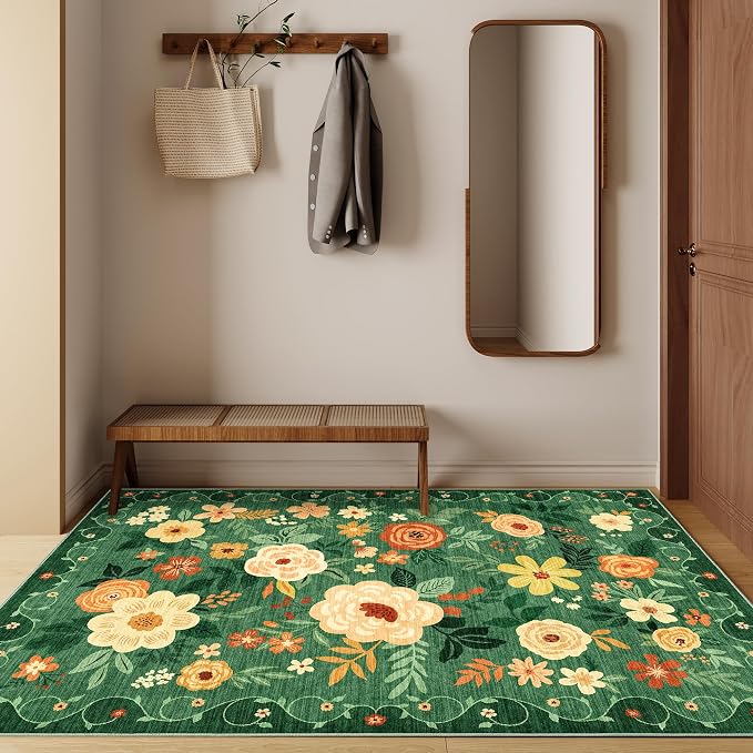 DUKINO 3x5 Area Rug, Floral Rugs - Image 7