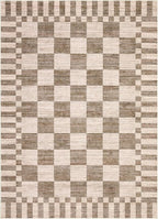 GarveeHome Brown Checkered Rug, Washable 3x5 Rug Geometric Tan Brown Print Non - Image 4