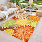Colorful 3x5 Washable Rug for Living Room Tropical Botanical Modern Floral - Image 2