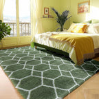 ONASAR Area Rugs for Bedroom Living Room, 4x6 Fluffy Olive Green and White - Image 5