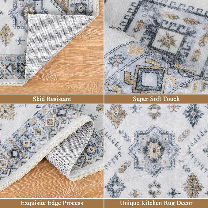 HEBE Boho Kitchen Rug Sets 3 Piece - Image 4
