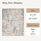 Washable 8x10 Area Rug – Modern Neutral Abstract Soft Non-Slip Stain-Resistant - Image 2