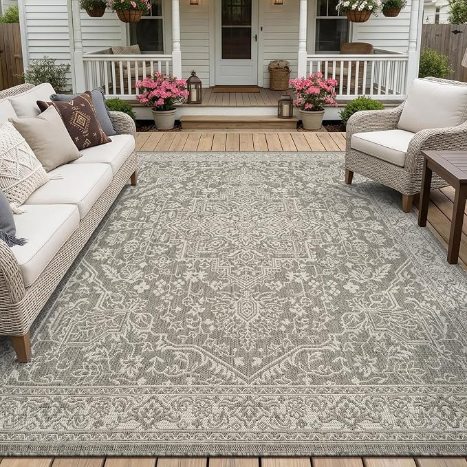 MontVoo-Outdoor Rug-Patio Rug 5x7 ft Polypropylene Indoor Outdoor Rugs Carpet - Image 8
