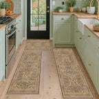 JTJ Brown Washable Kitchen Rugs Sets of 3, Non-Slip Low Pile Floor Mats - Image 6