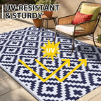 Smiry Waterproof Outdoor Rug 9X18 ft, Reversible Plastic Straw Patio Camping - Image 4