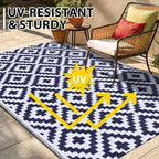 Smiry Waterproof Outdoor Rug 6x9 ft, Reversible Plastic Straw Patio Camping Rugs - Image 5