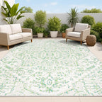 JONATHAN Y Boho Medallion Indoor Outdoor Area Rug 3X5 Green/Cream, Estrella by JONATHANY