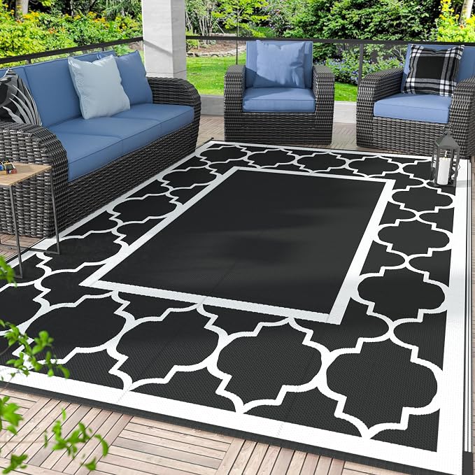 GENIMO 8 ' x 10 ' Outdoor Rug for Patio Clearance, Waterproof Indoor Outdoor by GENIMO