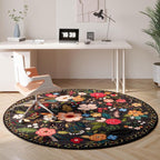 Rugcomf Round Rug 6ft Washable Circle Rug Non Slip Low Pile Boho Floral Small - Image 5