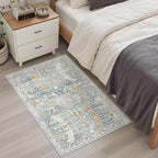 Madane Washable Area Rug 2x3, Small Entryway Rug Non-Slip Vintage Door Mat - Image 3
